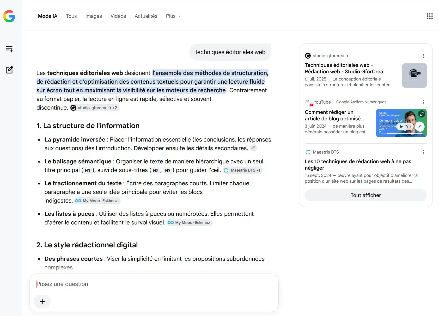 Ai mode est présenté comme un mode conversationnel permettant d’affiner une demande au fil des échanges.