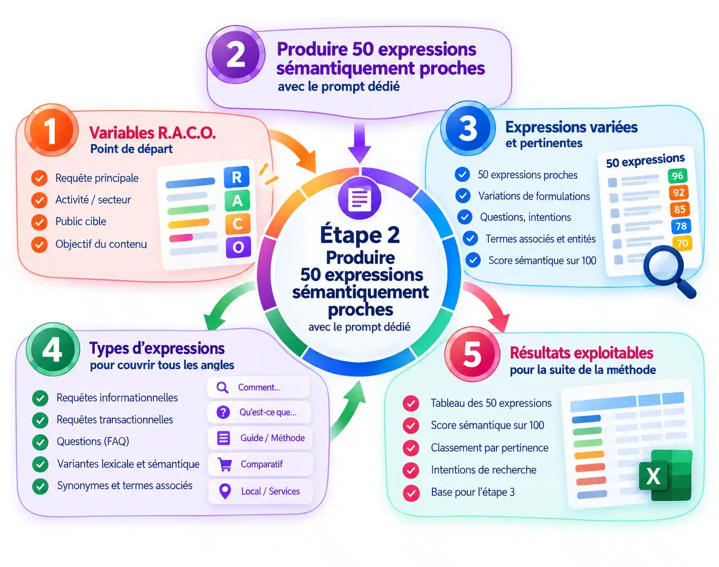 Étape 2 : produire 50 expressions sémantiquement proches