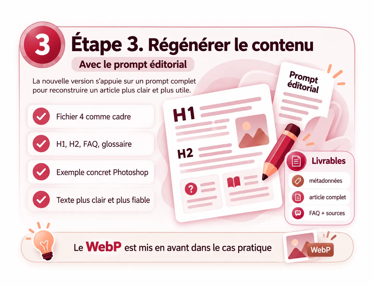 Étape 3. Le prompt ordonne la rédaction et les livrables à examiner.